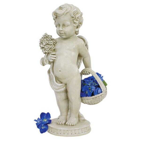 Cherub Bouquet Garden Statue Holds your favorite plant Art Decor